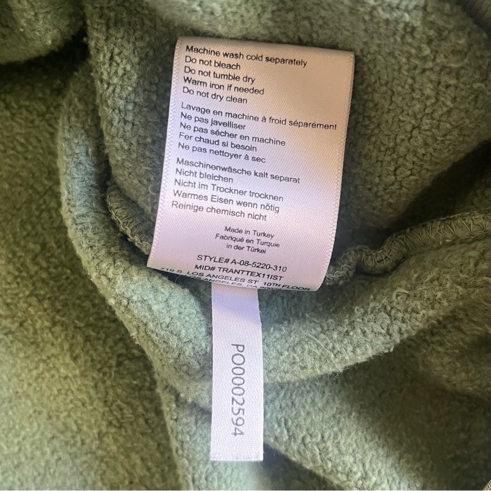Anine Bing Cody Sweatshirt Bing Live in Green Size M - Picture 11 of 14